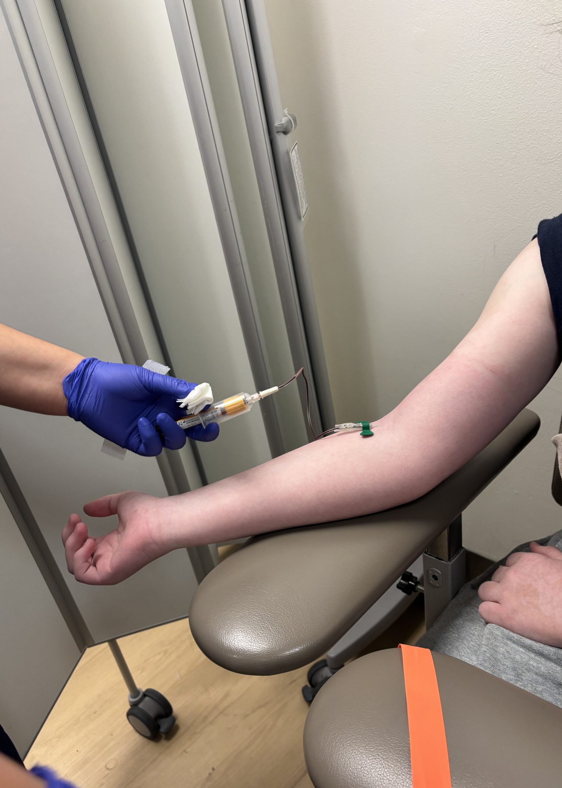Blood samples being analysed in a laboratory